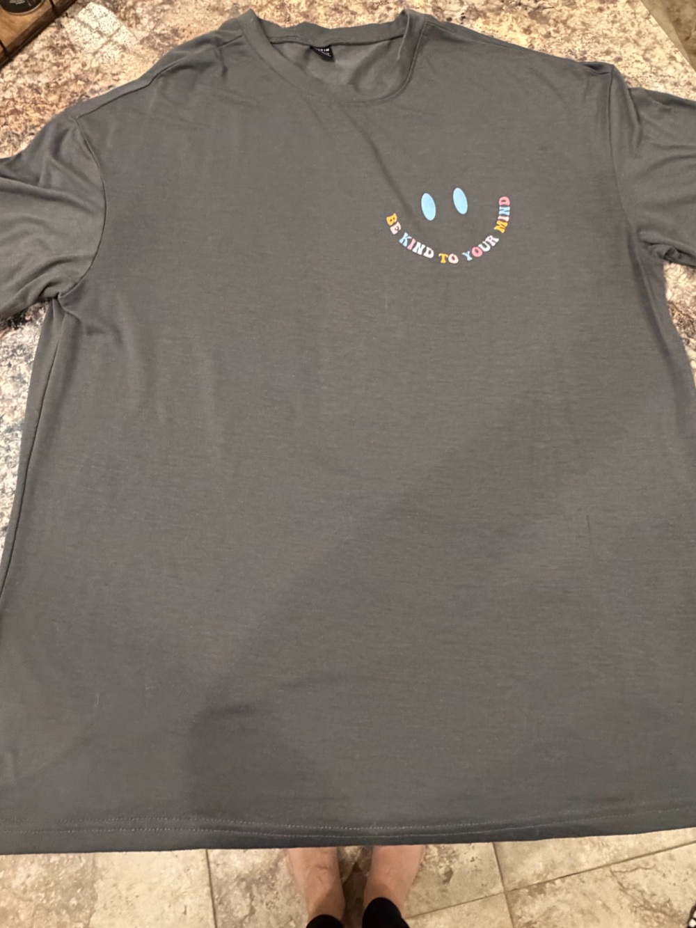 SHEIN Dark Gray "Be Kind To Your Mind" Graphic Tee. Oversized